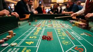 Terninger på et casinobord